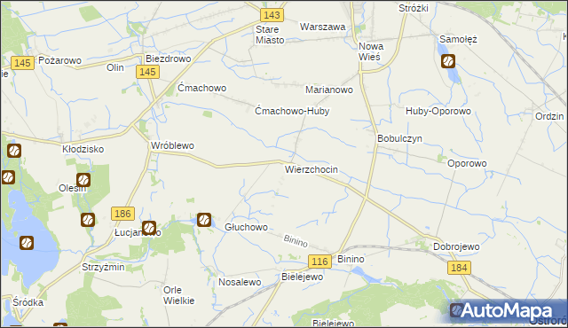 mapa Wierzchocin, Wierzchocin na mapie Targeo