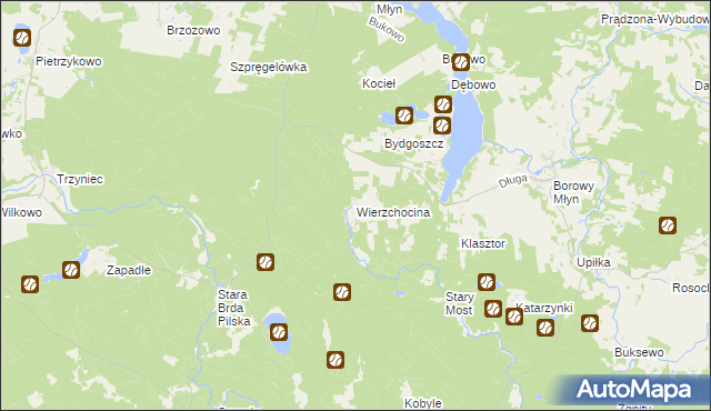 mapa Wierzchocina, Wierzchocina na mapie Targeo