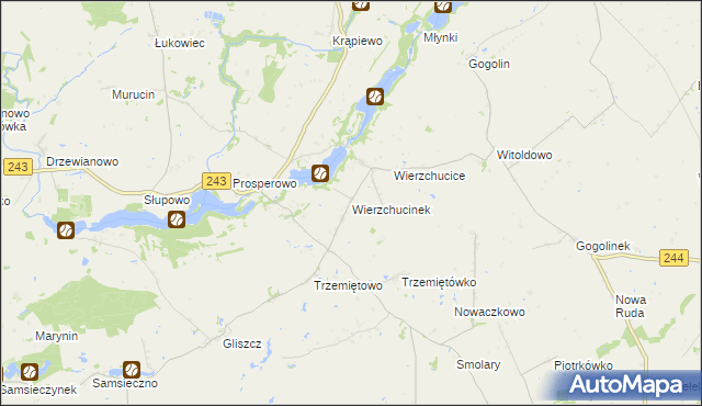 mapa Wierzchucinek, Wierzchucinek na mapie Targeo