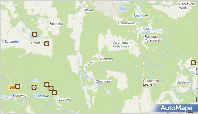 mapa Wietrzno gmina Polanów, Wietrzno gmina Polanów na mapie Targeo