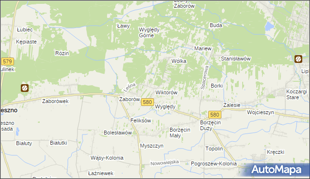 mapa Wiktorów gmina Leszno, Wiktorów gmina Leszno na mapie Targeo