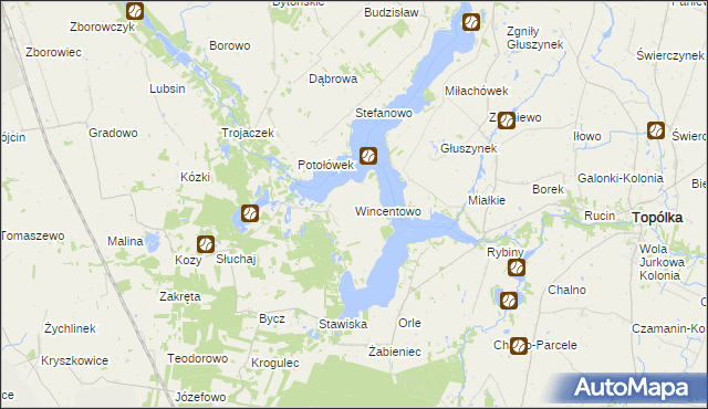 mapa Wincentowo gmina Piotrków Kujawski, Wincentowo gmina Piotrków Kujawski na mapie Targeo