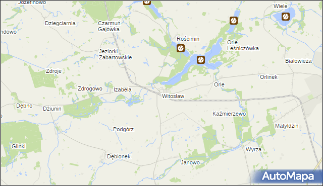 mapa Witosław gmina Mrocza, Witosław gmina Mrocza na mapie Targeo