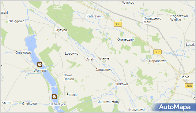 mapa Wławie, Wławie na mapie Targeo