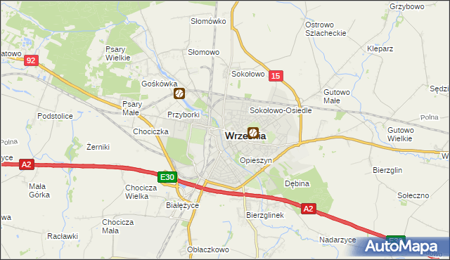 mapa Wrześni, Września na mapie Targeo