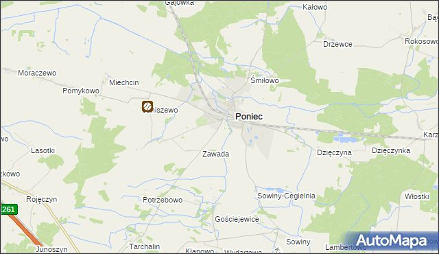 mapa Wydawy gmina Poniec, Wydawy gmina Poniec na mapie Targeo