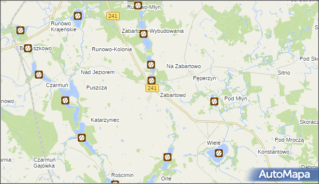 mapa Zabartowo, Zabartowo na mapie Targeo