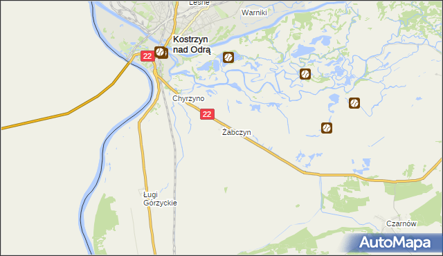 mapa Żabczyn, Żabczyn na mapie Targeo