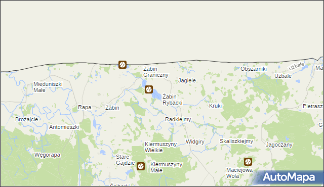 mapa Żabin Rybacki, Żabin Rybacki na mapie Targeo