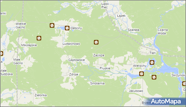 mapa Zacisze gmina Osie, Zacisze gmina Osie na mapie Targeo