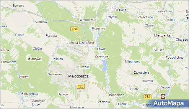 mapa Zakrucze, Zakrucze na mapie Targeo