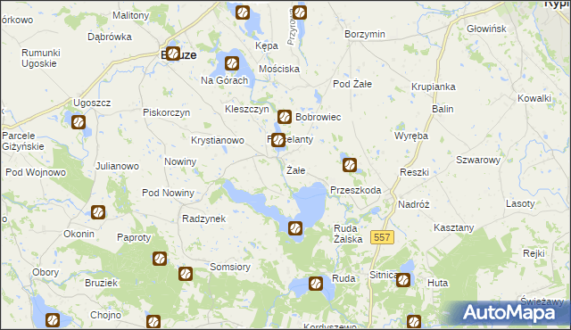 mapa Żałe, Żałe na mapie Targeo