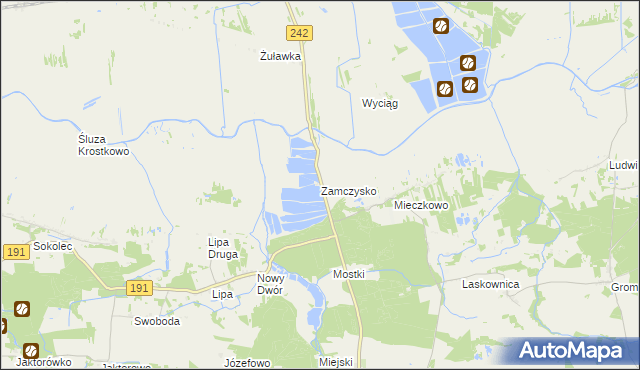 mapa Zamczysko gmina Gołańcz, Zamczysko gmina Gołańcz na mapie Targeo