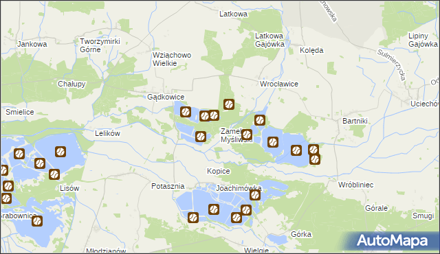 mapa Zamek Myśliwski, Zamek Myśliwski na mapie Targeo