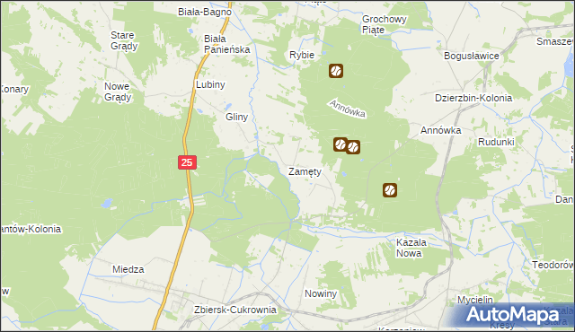 mapa Zamęty, Zamęty na mapie Targeo