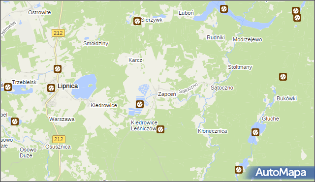 mapa Zapceń, Zapceń na mapie Targeo