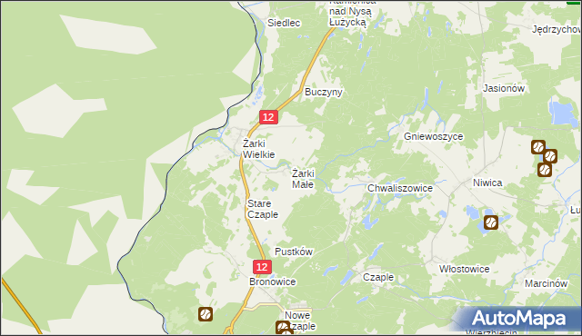 mapa Żarki Małe, Żarki Małe na mapie Targeo