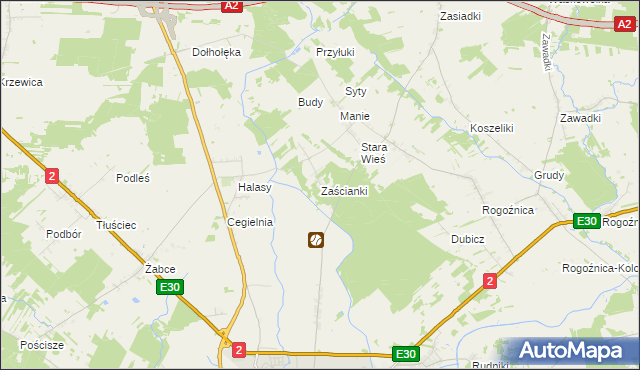 mapa Zaścianki gmina Międzyrzec Podlaski, Zaścianki gmina Międzyrzec Podlaski na mapie Targeo