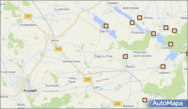 mapa Zbęchy-Pole, Zbęchy-Pole na mapie Targeo