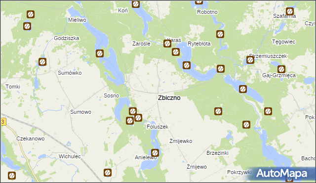 mapa Zbiczno, Zbiczno na mapie Targeo