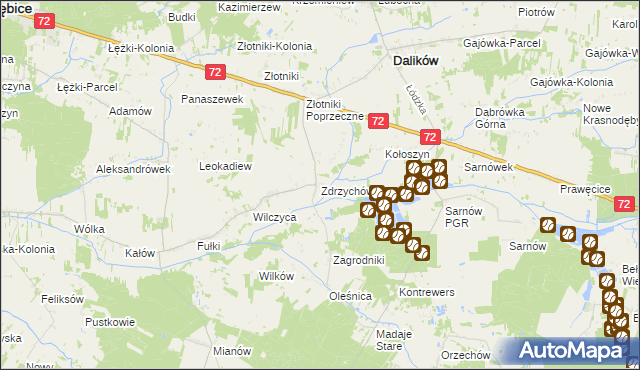 mapa Zdrzychów, Zdrzychów na mapie Targeo