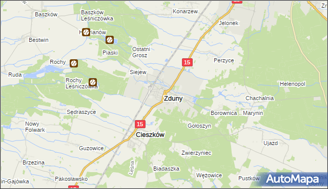mapa Zduny powiat krotoszyński, Zduny powiat krotoszyński na mapie Targeo