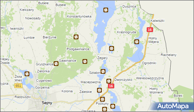 mapa Żegary, Żegary na mapie Targeo