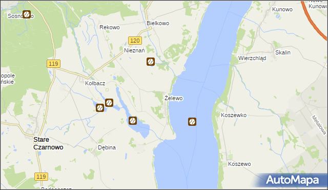 mapa Żelewo, Żelewo na mapie Targeo