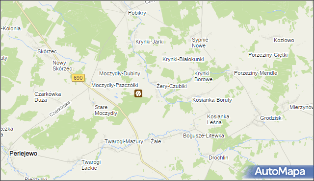 mapa Żery-Pilaki, Żery-Pilaki na mapie Targeo