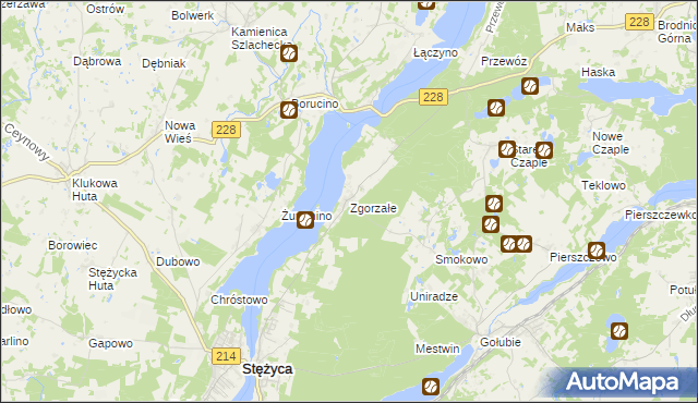 mapa Zgorzałe, Zgorzałe na mapie Targeo