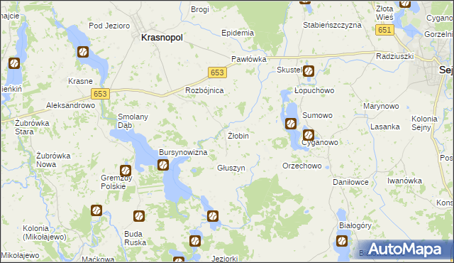 mapa Żłobin, Żłobin na mapie Targeo