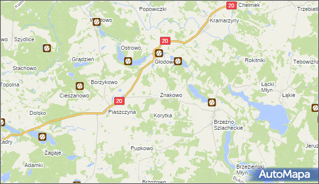 mapa Znakowo, Znakowo na mapie Targeo