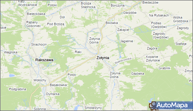 mapa Żołynia, Żołynia na mapie Targeo