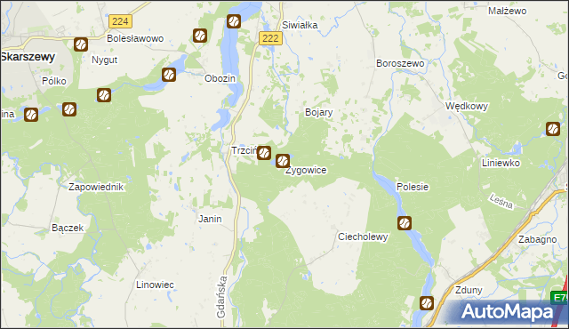 mapa Żygowice, Żygowice na mapie Targeo