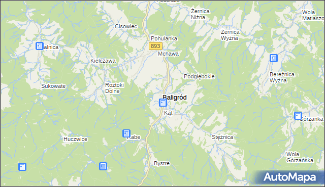 mapa Baligród, Baligród na mapie Targeo