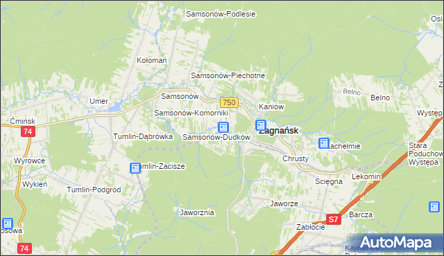 mapa Bartków gmina Zagnańsk, Bartków gmina Zagnańsk na mapie Targeo