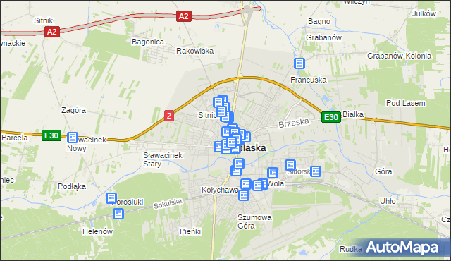 mapa Białej Podlaskiej, Biała Podlaska na mapie Targeo