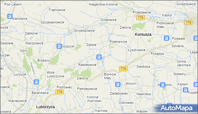 mapa Biórków Wielki, Biórków Wielki na mapie Targeo