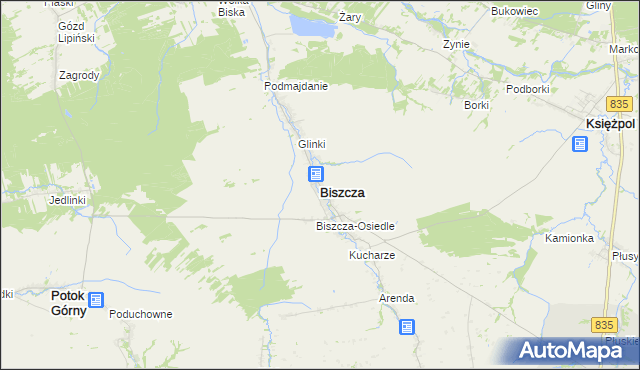 mapa Biszcza, Biszcza na mapie Targeo