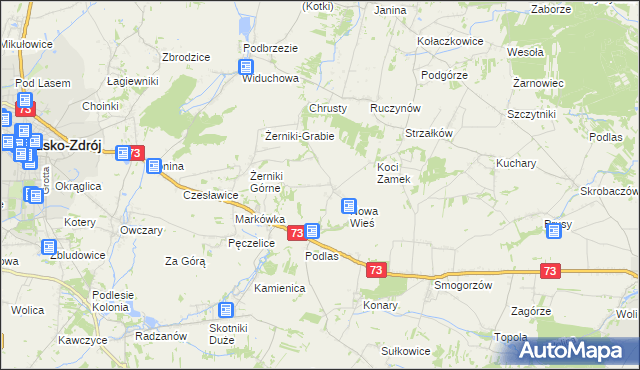 mapa Błoniec, Błoniec na mapie Targeo