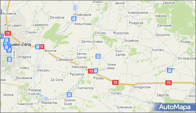 mapa Błoniec, Błoniec na mapie Targeo