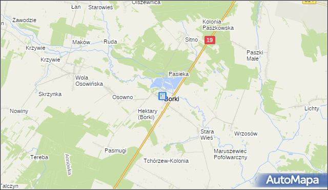 mapa Borki powiat radzyński, Borki powiat radzyński na mapie Targeo
