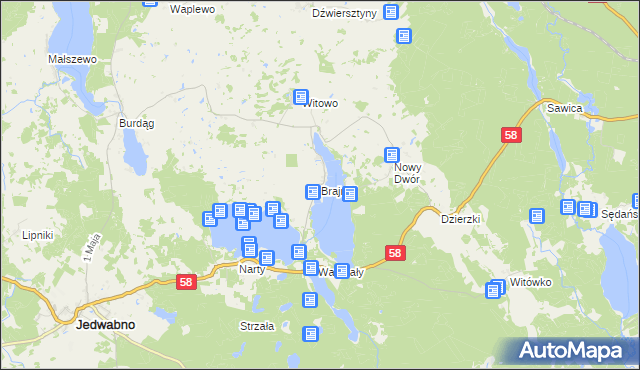 mapa Brajniki, Brajniki na mapie Targeo