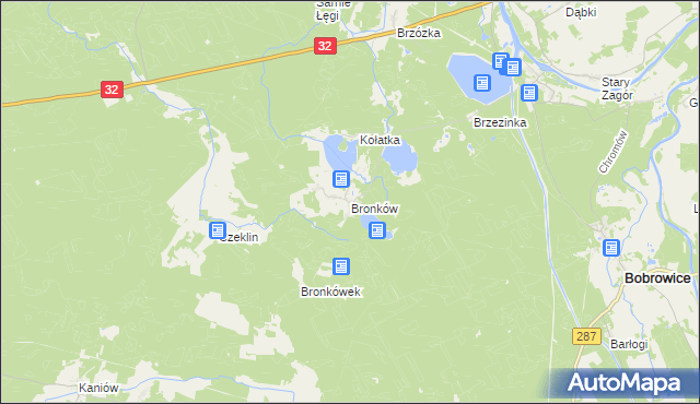 mapa Bronków, Bronków na mapie Targeo