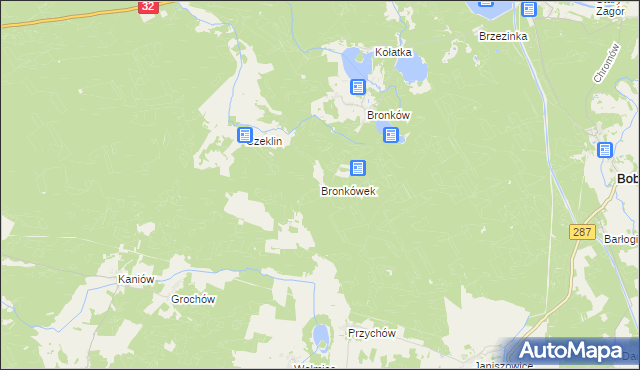 mapa Bronkówek, Bronkówek na mapie Targeo