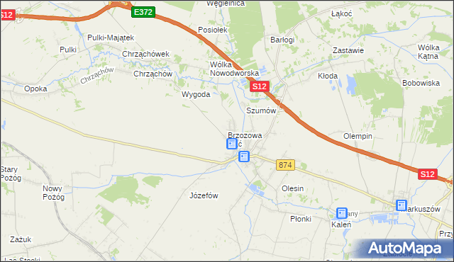 mapa Brzozowa Gać, Brzozowa Gać na mapie Targeo