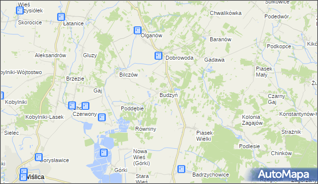 mapa Budzyń gmina Busko-Zdrój, Budzyń gmina Busko-Zdrój na mapie Targeo