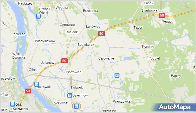 mapa Całowanie, Całowanie na mapie Targeo