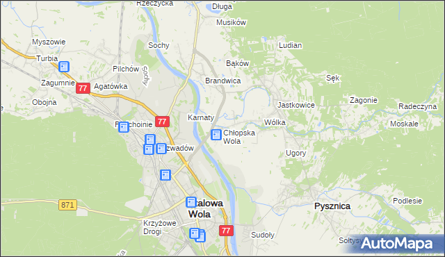 mapa Chłopska Wola, Chłopska Wola na mapie Targeo