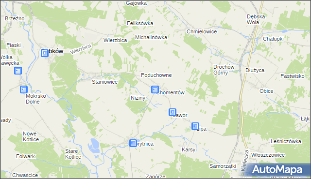 mapa Chomentów, Chomentów na mapie Targeo